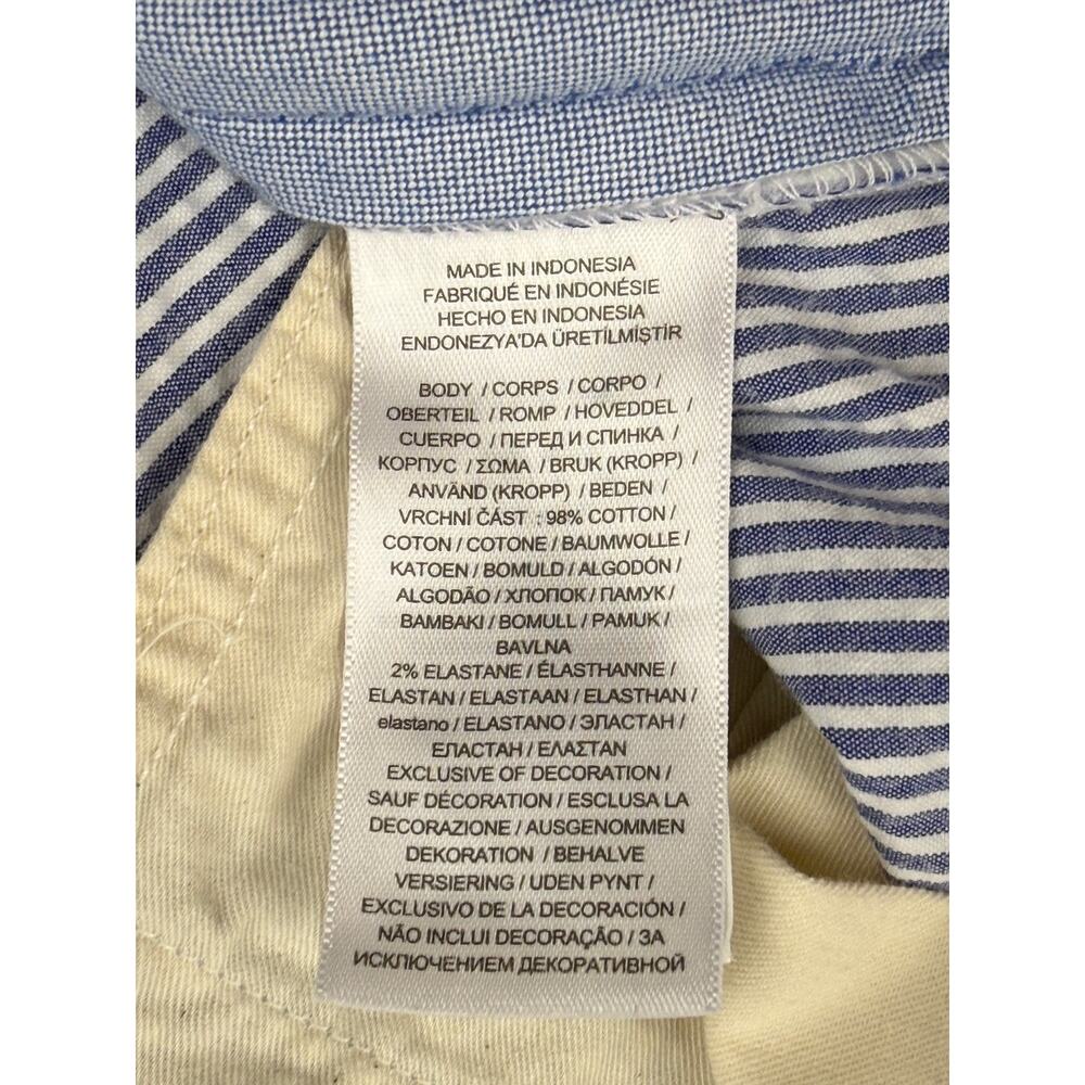 Polo Ralph Lauren Pants Blue White Seersucker Stretch Straight Fit Mens 38x31 - Picture 13 of 13